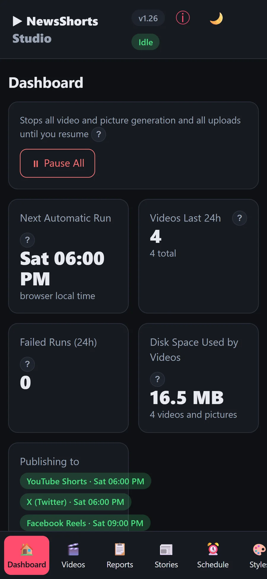 Dashboard on a phone
